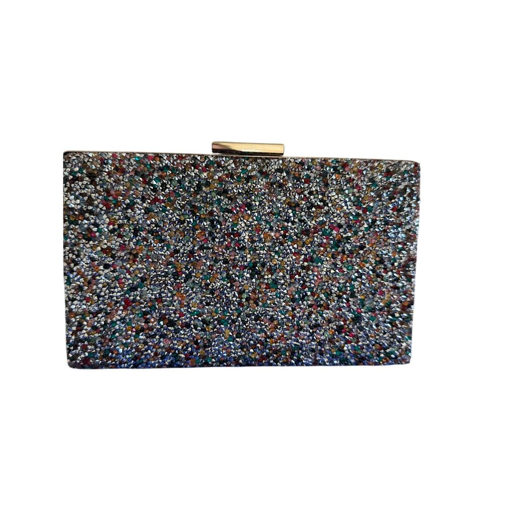 Kate Landry Multicolor Jewel Encrusted Evening Clutch Minaudiere